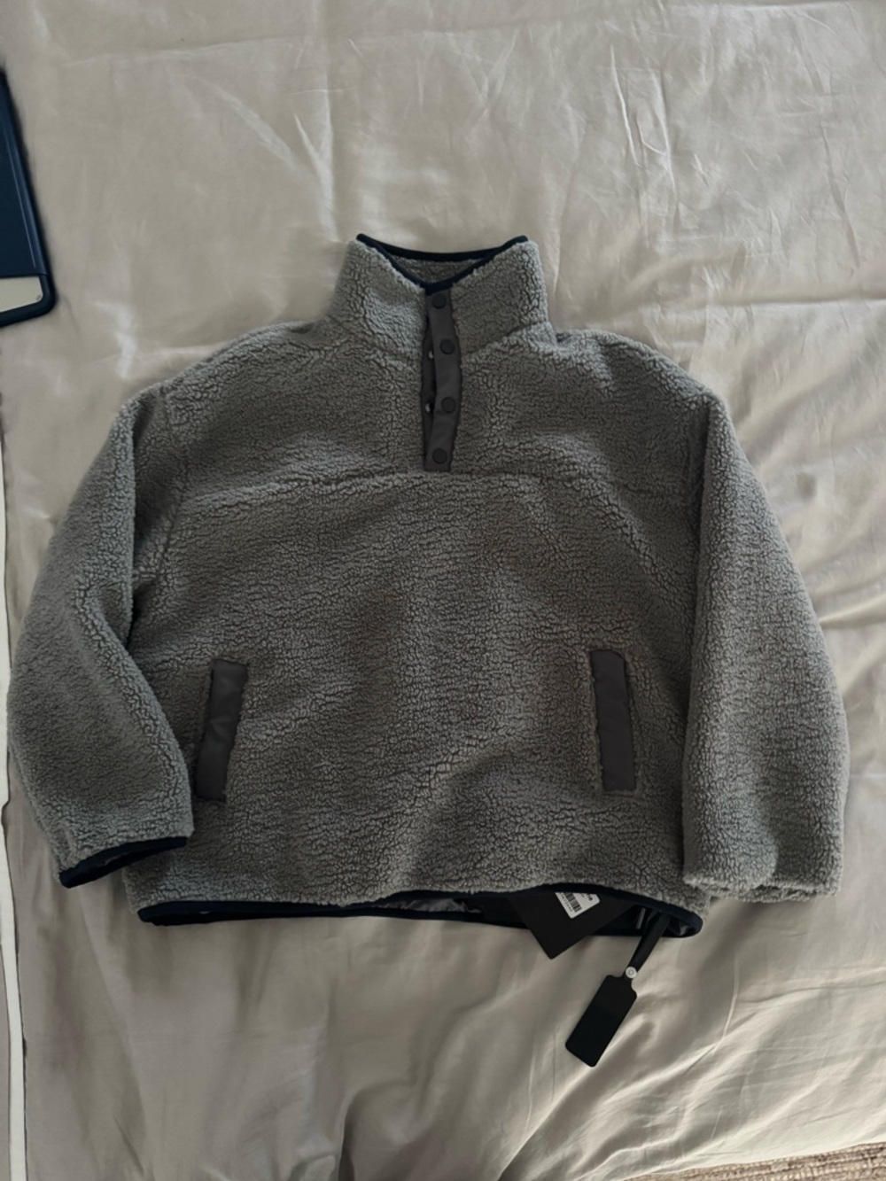 NEW Moustache Kids Gray Fleece Pullover